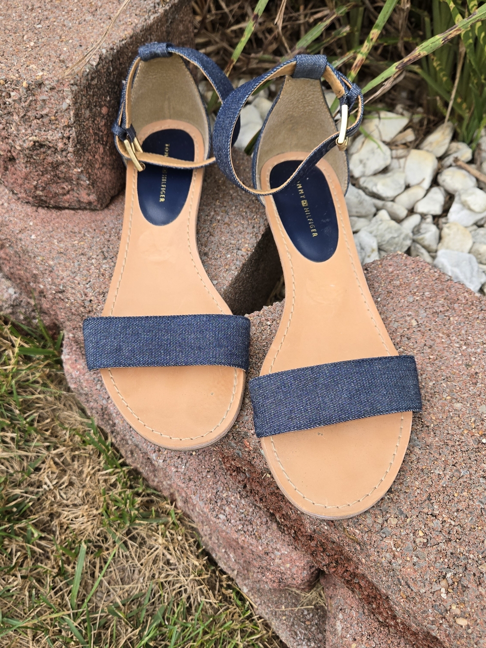 Tommy Hilfiger Denim Blue Ankle-Strap Sandals